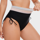👙High Waisted Tummy Control Colour Block Bikini Sets