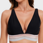 👙High Waisted Tummy Control Colour Block Bikini Sets