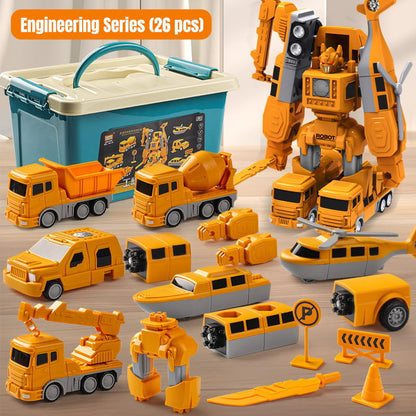 🔥Black Friday Mega Deal – 60% off🔥Magnetic Transform Engineering Car Assembled Toys