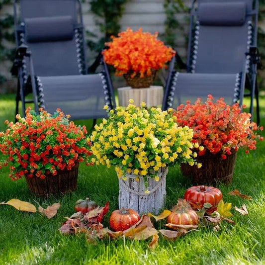 Outdoor Artificial Flowers(2 bundles）Free postage Delivered to your door