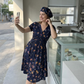 😍2026 NEW SALE-50% OFF🌿Women's V-Neck Floral Print Dress with Twist Waist