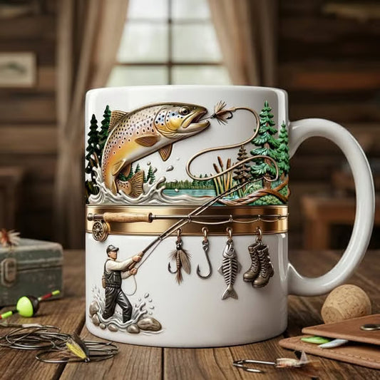 🎣Ceramic Fishing Themed Coffee Mug