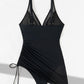 🏝️👙Slimming Mesh Sheer Sarong Wraps Tummy Control Swimsuit - Light and Graceful, Show Off Your Perfect Curves!