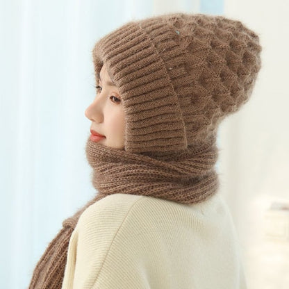 🌹Padded and thickened hooded scarf one-piece hat, 🔥🔥warm squirrel fleece wind and snow hat