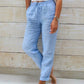 👖 50% OFF NOW! 🌿 Women's Elastic Waist Cotton Linen Wide Leg Pants – Breathable, Lightweight & Relaxed Fit ☀️