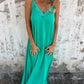 🌸Spring Specials💐 Women's Elegant Lace Trim V-Neck Spaghetti Strap Maxi Dress