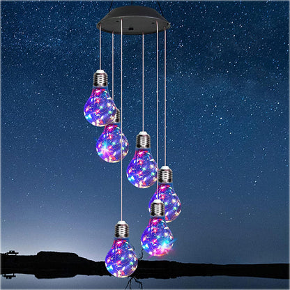 🌈2025 BEST GIFT TO FAMILY🌠💡Colorful LED Solar-Powered Light Bulb Wind Chimes