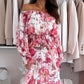 Floral Print Off-Shoulder Top & Maxi Skirt Two-Piece Set