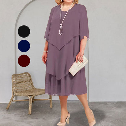👗Plus Size Layered Midi Dress