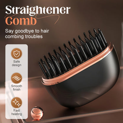 🏆Flash Sale⚡Buy Now 50% OFF-Mini Cordless Hair Straightener Comb🎁