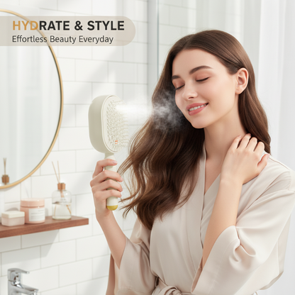 💖LAST DAY SALE ONLY ￡15.99!!💖Electric Spray Air Cushion Massage Comb💨| Self-Cleaning Anti-Tangle ✨ | Perfect for Dry, Brittle Hair 💧🌟